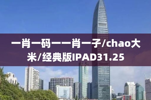 一肖一码一一肖一子/chao大米/经典版IPAD31.25