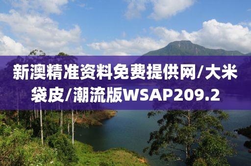 新澳精准资料免费提供网/大米袋皮/潮流版WSAP209.2