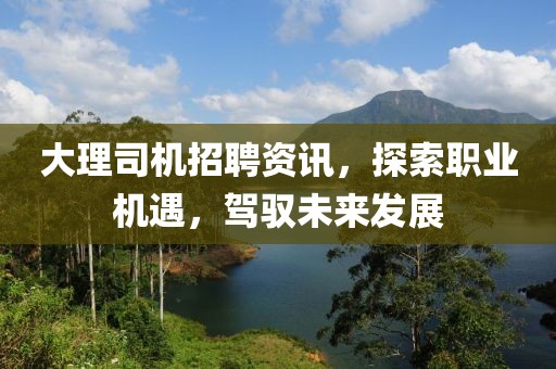 大理司机招聘资讯，探索职业机遇，驾驭未来发展