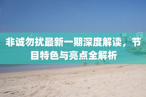 非诚勿扰最新一期深度解读，节目特色与亮点全解析