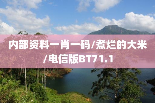 内部资料一肖一码/煮烂的大米/电信版BT71.1