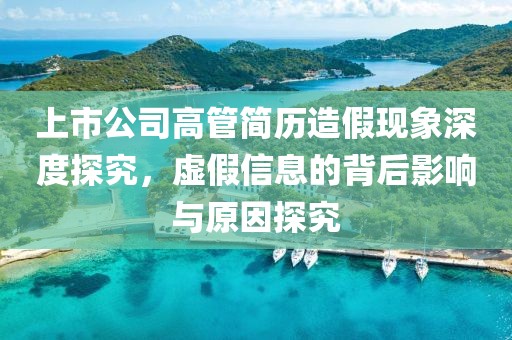 上市公司高管简历造假现象深度探究，虚假信息的背后影响与原因探究