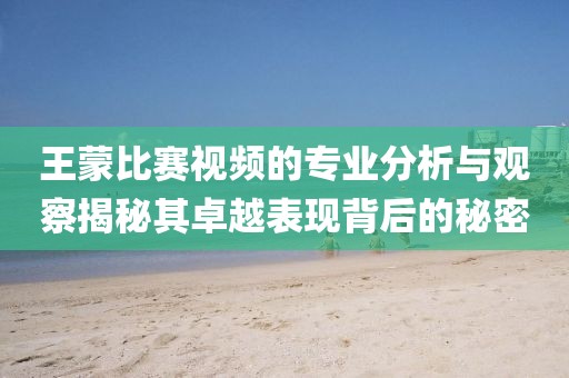 王蒙比赛视频的专业分析与观察揭秘其卓越表现背后的秘密