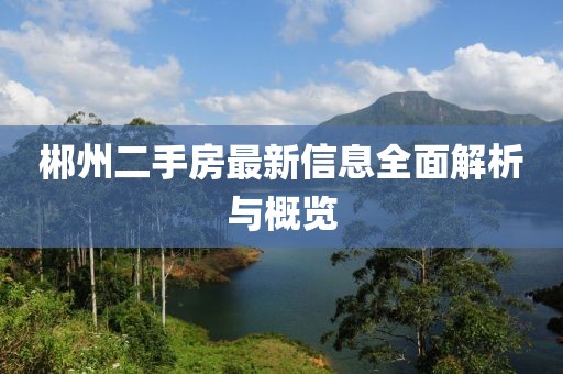 郴州二手房最新信息全面解析与概览