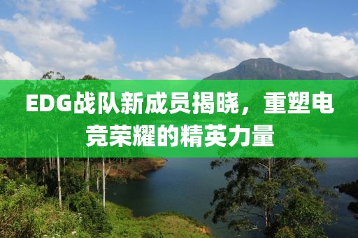 EDG战队新成员揭晓，重塑电竞荣耀的精英力量