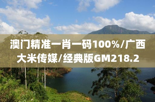 澳门精准一肖一码100%/广西大米传媒/经典版GM218.2