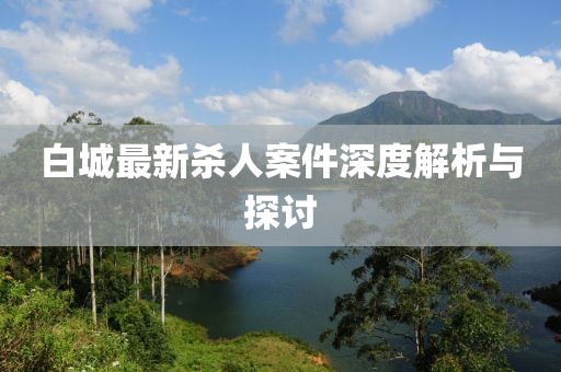白城最新杀人案件深度解析与探讨