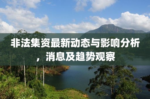 非法集资最新动态与影响分析，消息及趋势观察