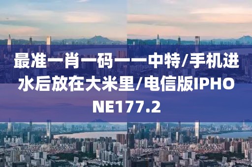 最准一肖一码一一中特/手机进水后放在大米里/电信版IPHONE177.2