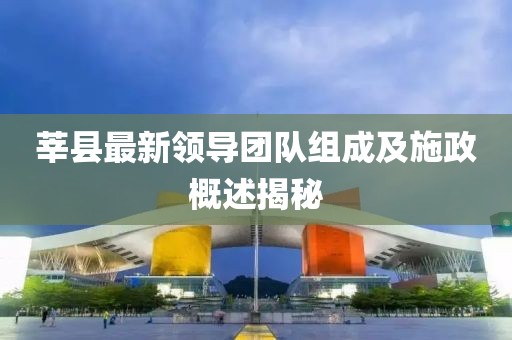 莘县最新领导团队组成及施政概述揭秘