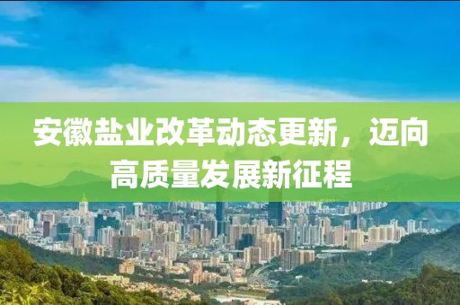 安徽盐业改革动态更新，迈向高质量发展新征程