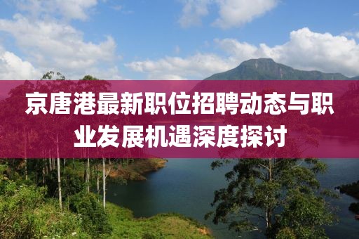 京唐港最新职位招聘动态与职业发展机遇深度探讨