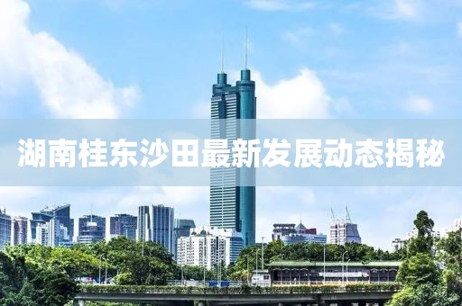 湖南桂东沙田最新发展动态揭秘