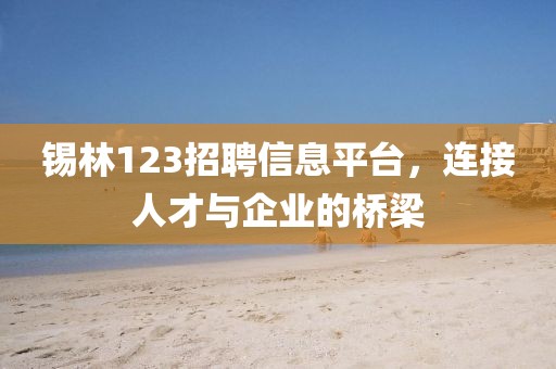 锡林123招聘信息平台，连接人才与企业的桥梁