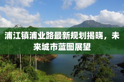 浦江镇浦业路最新规划揭晓，未来城市蓝图展望