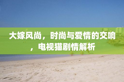 大嫁风尚，时尚与爱情的交响，电视猫剧情解析