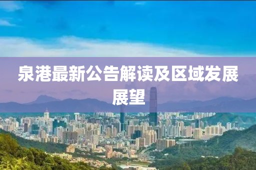 泉港最新公告解读及区域发展展望