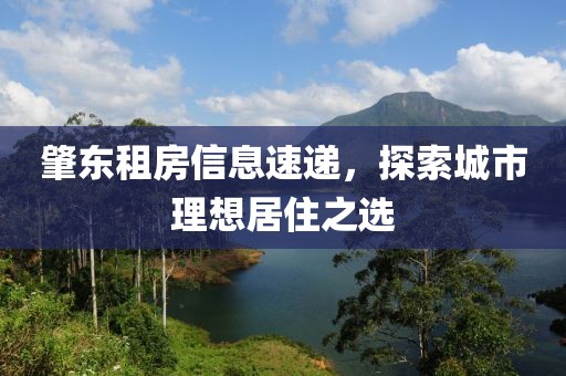 肇东租房信息速递，探索城市理想居住之选