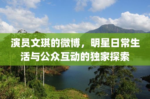 演员文琪的微博，明星日常生活与公众互动的独家探索