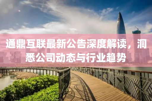 通鼎互联最新公告深度解读，洞悉公司动态与行业趋势
