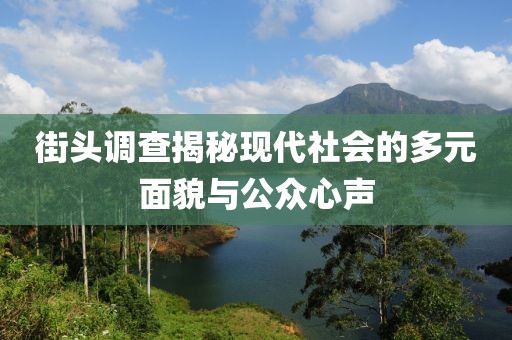 街头调查揭秘现代社会的多元面貌与公众心声
