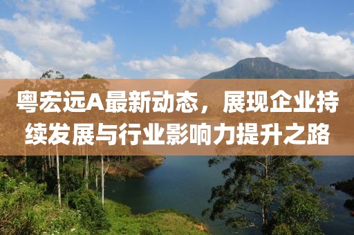 粤宏远A最新动态，展现企业持续发展与行业影响力提升之路