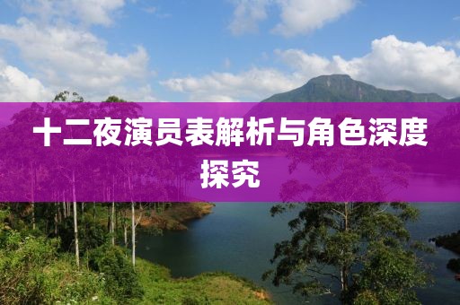 十二夜演员表解析与角色深度探究