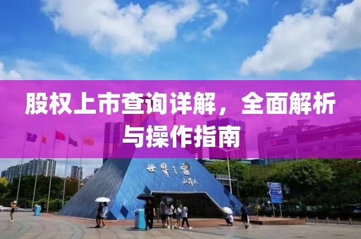 股权上市查询详解，全面解析与操作指南
