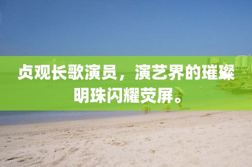 贞观长歌演员，演艺界的璀璨明珠闪耀荧屏。