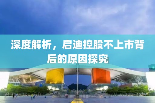 深度解析，启迪控股不上市背后的原因探究