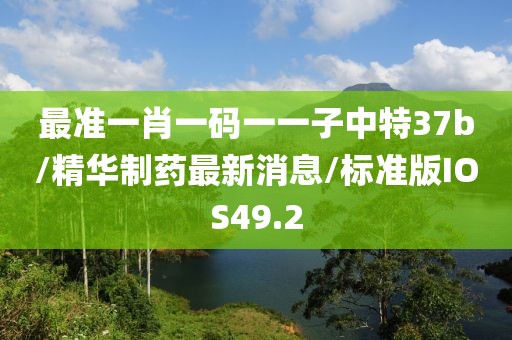 最准一肖一码一一子中特37b/精华制药最新消息/标准版IOS49.2
