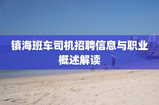 镇海班车司机招聘信息与职业概述解读
