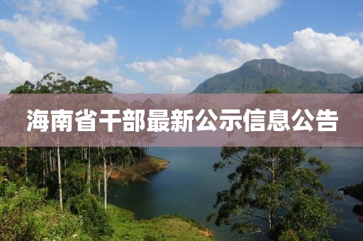 海南省干部最新公示信息公告