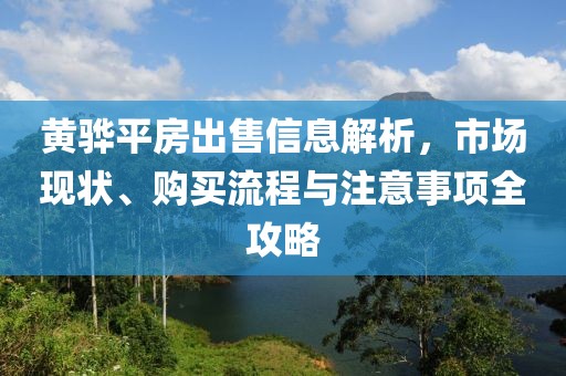 黄骅平房出售信息解析，市场现状、购买流程与注意事项全攻略