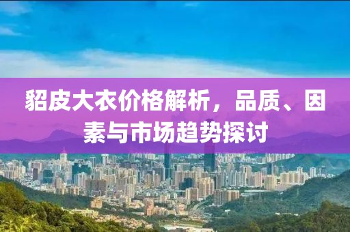 貂皮大衣价格解析，品质、因素与市场趋势探讨