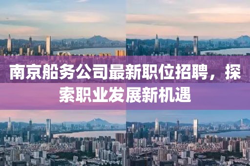南京船务公司最新职位招聘，探索职业发展新机遇