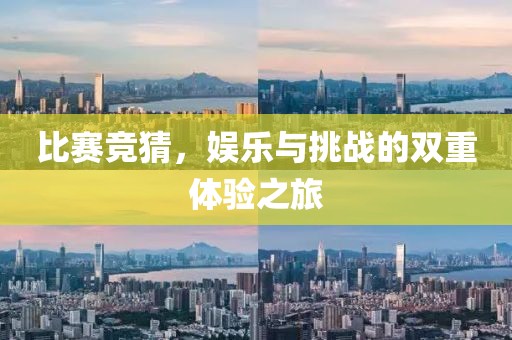 比赛竞猜，娱乐与挑战的双重体验之旅