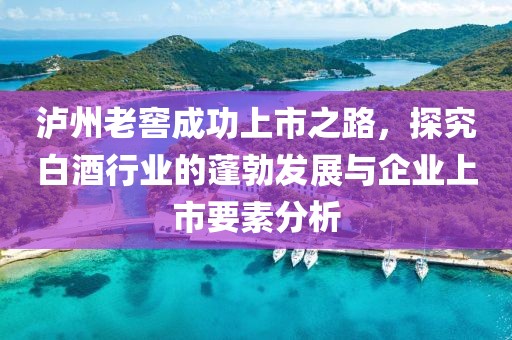 泸州老窖成功上市之路，探究白酒行业的蓬勃发展与企业上市要素分析