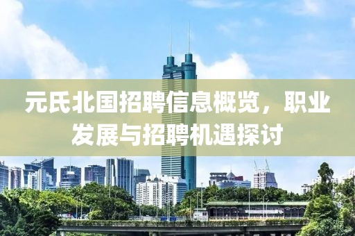 元氏北国招聘信息概览，职业发展与招聘机遇探讨