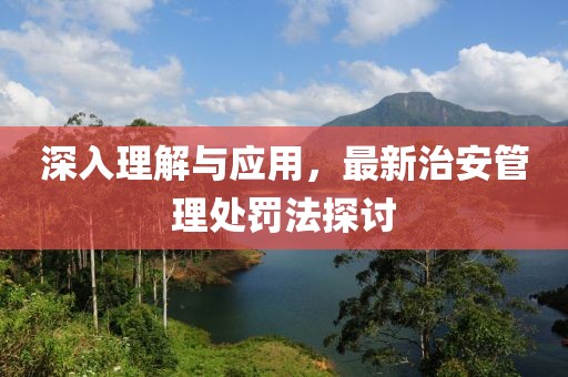 深入理解与应用，最新治安管理处罚法探讨