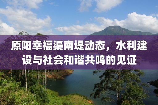 原阳幸福渠南堤动态，水利建设与社会和谐共鸣的见证