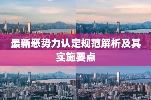 最新恶势力认定规范解析及其实施要点