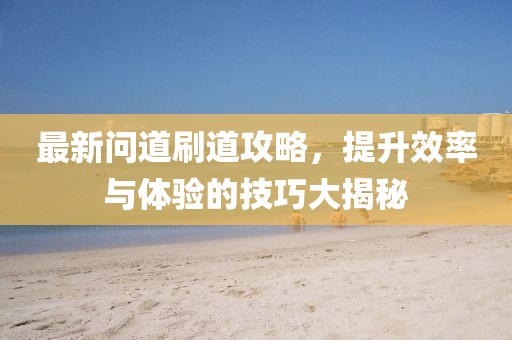 最新问道刷道攻略，提升效率与体验的技巧大揭秘