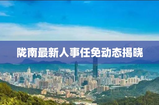 陇南最新人事任免动态揭晓