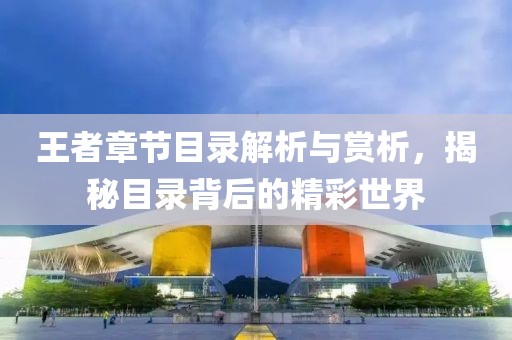 王者章节目录解析与赏析，揭秘目录背后的精彩世界