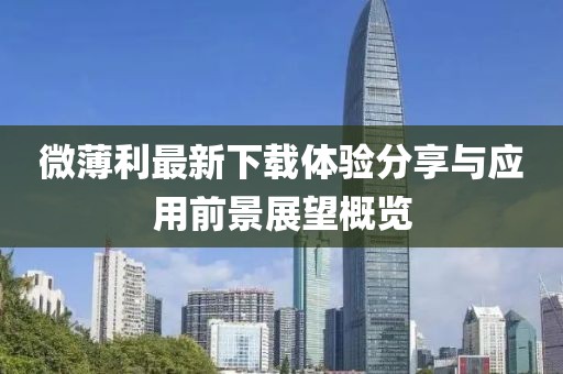 微薄利最新下载体验分享与应用前景展望概览