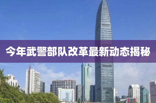今年武警部队改革最新动态揭秘