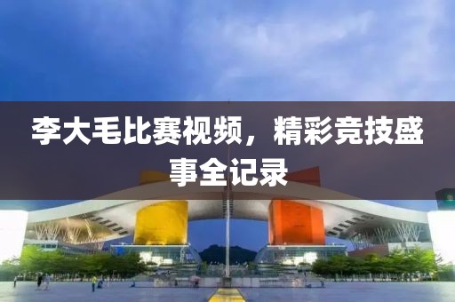 李大毛比赛视频，精彩竞技盛事全记录