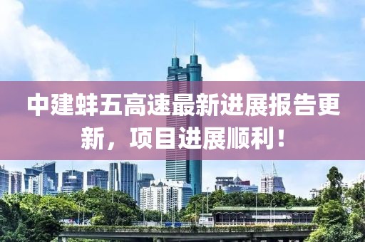 中建蚌五高速最新进展报告更新，项目进展顺利！