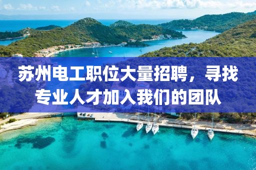 苏州电工职位大量招聘，寻找专业人才加入我们的团队